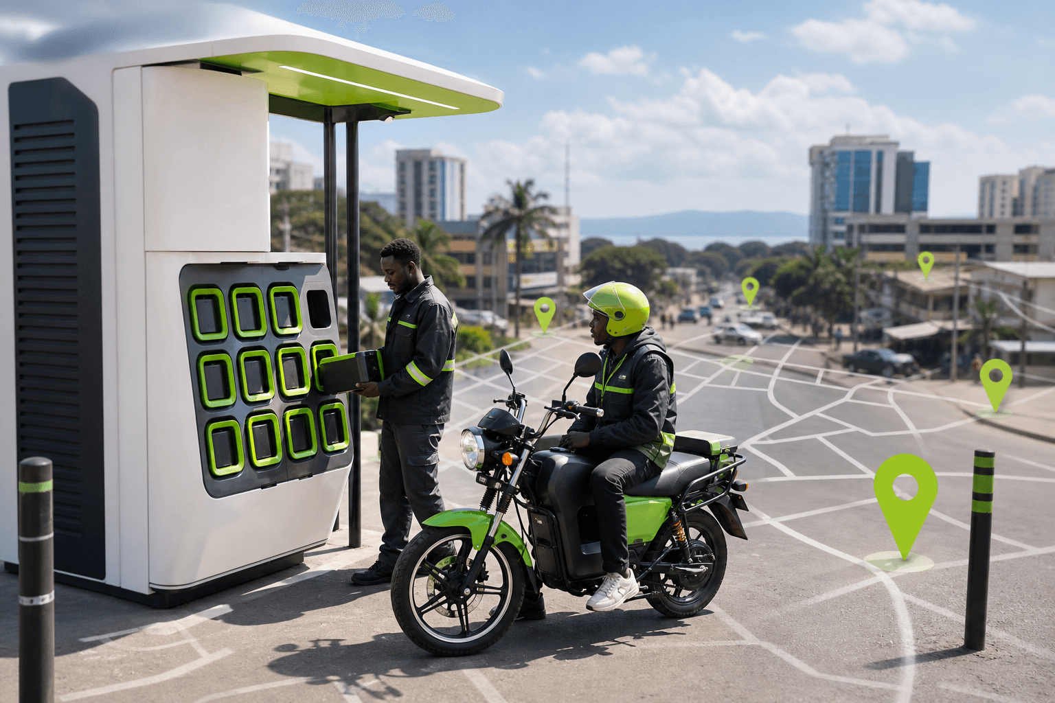 STIMA battery swap station network map