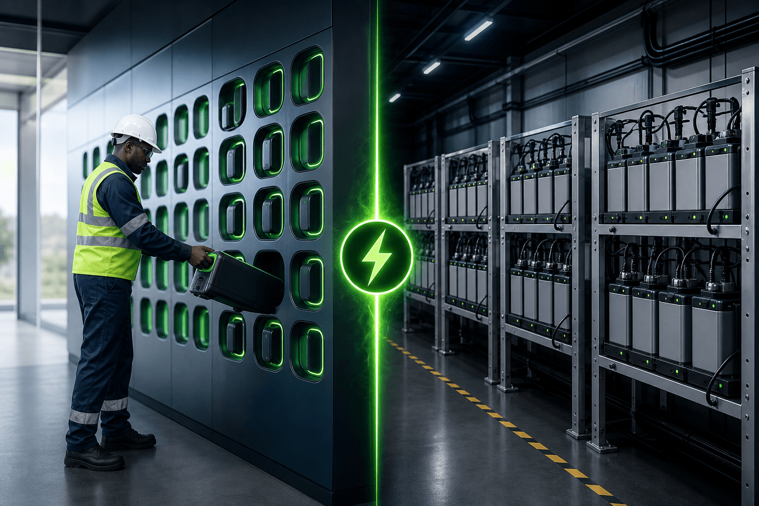STIMA battery swap station and charging infrastructure